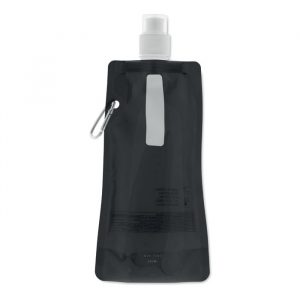 Borraccia pieghevole moschettone 480ml Borraccia pieghevole moschettone 480ml nera