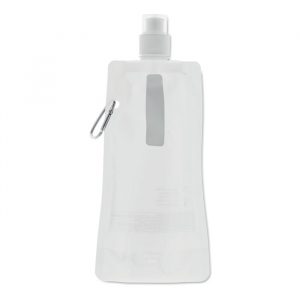 Borraccia pieghevole moschettone 480ml Borraccia pieghevole moschettone 480ml bianca