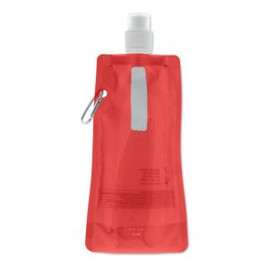 Borraccia pieghevole moschettone 480ml Borraccia pieghevole moschettone 480ml rossa