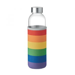 Bottiglia in Vetro 500ML con Custodia Colorata Bottiglia in Vetro 500ML con Custodia Colorata arcobaleno