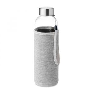Bottiglia in Vetro 500ML con Custodia Colorata Bottiglia in Vetro 500ML con Custodia grigia