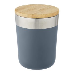 Bicchiere Termico in Acciaio Inox e coperchio in Bambù Bicchiere Termico in Acciaio Inox e coperchio in Bambù blu
