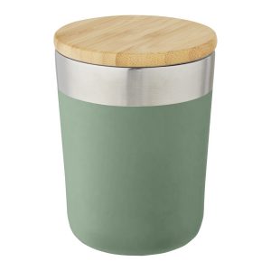 Bicchiere Termico in Acciaio Inox e coperchio in Bambù Bicchiere Termico in Acciaio Inox e coperchio in Bambù verde