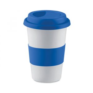 Tazza Caffè Americano in Ceramica e Silicone Tazza con Coperchio in Ceramica e Silicone blu