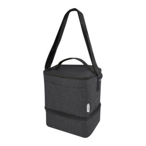 Borsa frigo in RPET personalizzata nera Borsa frigo in RPET con 2 comparti
